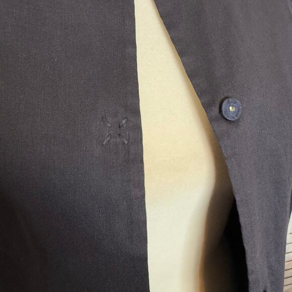 EILEEN FISHER Women's XL Italian Linen Button Blazer Black Mandarin Collar Moto - Picture 6 of 13